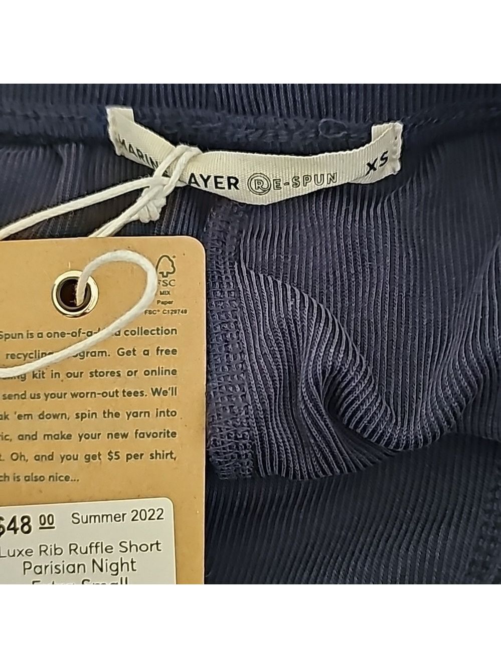 Marine Layer Luxe Rib Ruffle Shorts - Picture 2 of 6